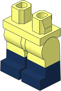 Minifig Hips and Legs with Dark Blue Lower Leg Pattern