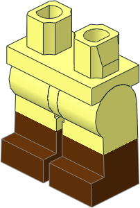 Minifig Hips and Legs with Reddish Brown Lower Leg Pattern
