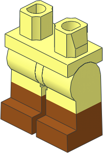 Minifig Hips and Legs with Dark Orange Lower Leg Pattern