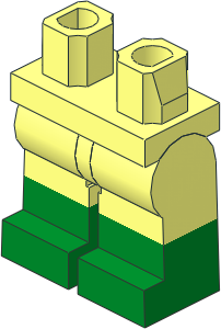 Minifig Hips and Legs with Green Lower Leg Pattern