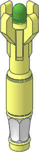 Minifig Tool Sonic Screwdriver with Bright Green Tip and White Handle Pattern