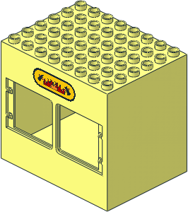 Duplo Building  6 x  8 x  6 with Front Windows with Firehouse Pattern