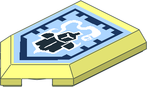 Tile  3 x  2 with Angled End with Nexo Power Shield Pattern - Haunted Armor