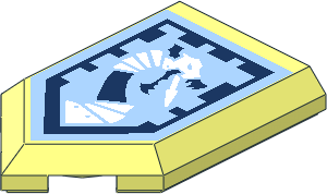 Tile  3 x  2 with Angled End with Nexo Power Shield Pattern - Iron Dragon