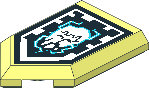 Tile  3 x  2 with Angled End with Nexo Power Shield Pattern - Corrupting Crush