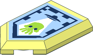 Tile  3 x  2 with Angled End with Nexo Power Shield Pattern - Cosmic Invasion