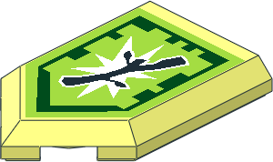 Tile  3 x  2 with Angled End with Nexo Power Shield Pattern - Boom Stick