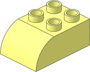 Duplo Brick  2 x  3 with Curved Top