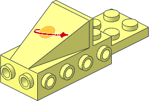 Wedge  2 x  3 with Brick  2 x  4 Side Studs and Plate  2 x  2 with Classic Space Logo Pattern