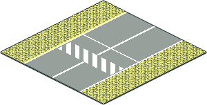 Baseplate 32 x 32 Road 7-Stud Straight w/ Runway Crosswalk Patt.