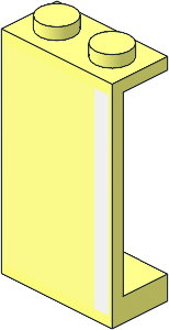Panel  1 x  2 x  3 with Solid Studs with White Rectangle on Right Sticker