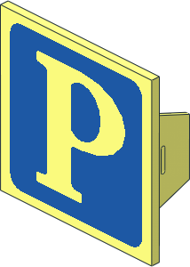 ~Electric Light & Sound Clip-On Plate  2 x  2 with "P" on Blue Background Pattern