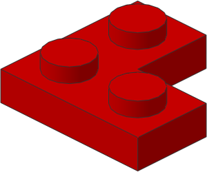 ~_Plate  2 x  2 Corner Red (Obsolete)