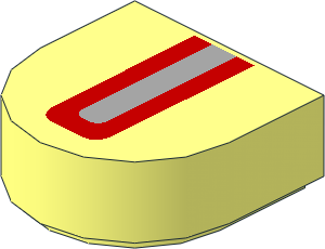 Tile  1 x  1 with Rounded End with Red Taillight Pattern