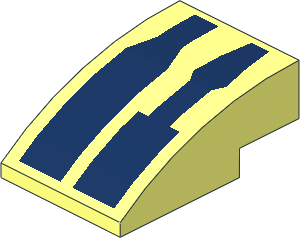 Slope Brick Curved  3 x  2 with SW R2-D2 Dark Blue Stripes Pattern