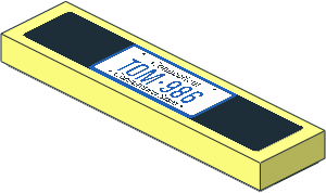Tile  1 x  4 with "TOM 986" Connecticut License Plate on Black Background Sticker