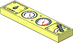 Tile  1 x  4 with Train Controls Pattern