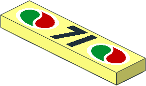 Tile  1 x  4 with Octan Logos and "71" Pattern