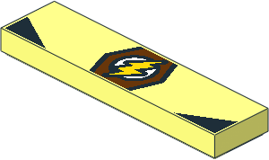 Tile  1 x  4 with The Flash Logo Pattern