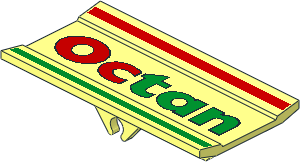 Hinge  6 x  3 Radar with Red and Green Stripes and "Octan" Pattern