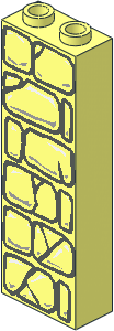 Brick  1 x  2 x  5 with Stone Wall Pattern