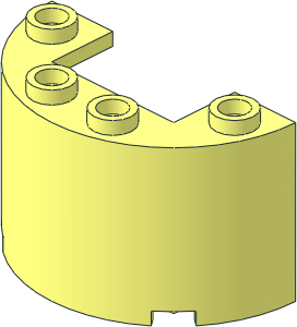 Cylinder Half  2 x  4 x  2 with  1 x  2 Cutout