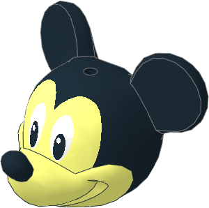Minifig Head Mouse with Black Ears, Nose and Skull and Eyes with Black Pupil with White Highlight Pattern