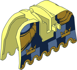 Animal Horse Barding w/ Gold Crowns & Gold Plate Armour Pattern