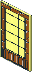 Glass for Window  1 x  4 x  5 with Iron Lattice and Brick Border Pattern
