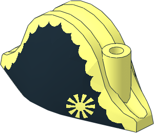 Minifig Hat Bicorne with Admiral Pattern