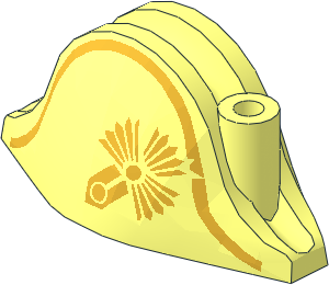 Minifig Hat Bicorne with Metallic Gold Captain Pattern