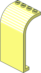 Panel  3 x  4 x  6 with Curved Top with White Stripes Sticker