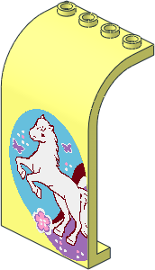 Panel  3 x  4 x  6 with White Horse, Flower and Butterflies Left Sticker