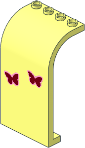 Panel  3 x  4 x  6 with Dark Red Butterfly Stickers