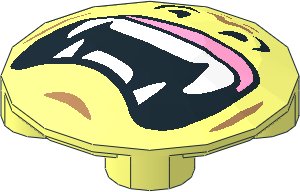 Dish  2 x  2 without Rim with Gorilla Mouth with Teeth and Fangs Pattern