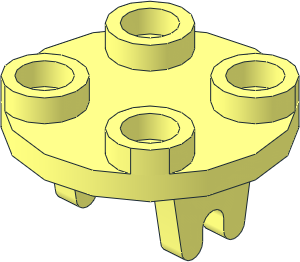 Plate  2 x  2 Round with 2 Wheel Clips