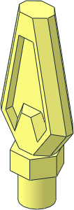 Minifig Spear Tip Faceted with Bar  0.4L