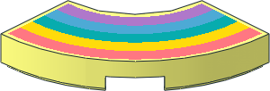 Tile  2 x  2 Corner Round with Rainbow Stripes Pattern