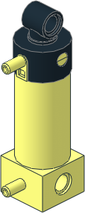 Technic Pneumatic Cylinder  2 x  2 x  5 with 2 Ports (Retracted)