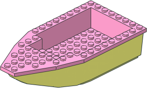 Boat Hull Floating 16 x  8 with Bright Pink Deck