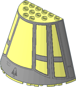 Cone Half 10 x  5 x  6 with SW Millennium Falcon Cockpit Pattern