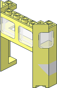 Train Front  2 x  6 x  5.333 with  4 x  3 Cutout with Trans Clear Glass with White Stripe Stickers