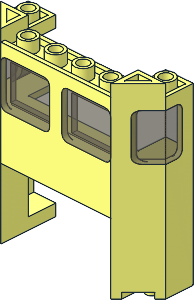 Train Front  2 x  6 x  5.333 with  4 x  2 Cutout and Trans Brown Glass