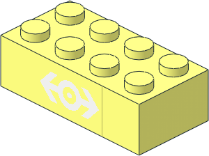 Brick  2 x  4 with White Train Logo Sticker
