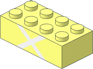 Brick  2 x  4 with White Cross Pattern