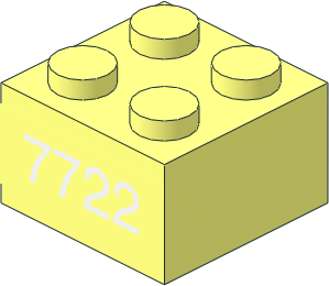 Brick  2 x  2 with White "7722" Sticker