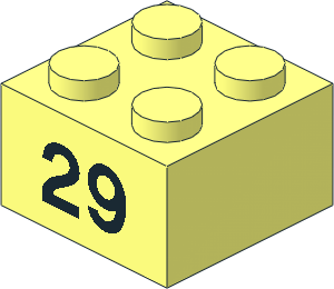 Brick  2 x  2 with Black "29" Pattern
