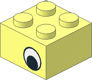 Brick  2 x  2 with Black and White Eye Pattern on Both Sides