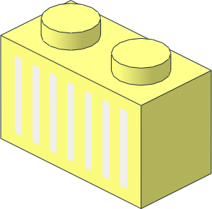 Brick  1 x  2 with White Grille Pattern