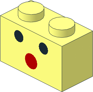 Brick  1 x  2 with Three-Spot Face Pattern